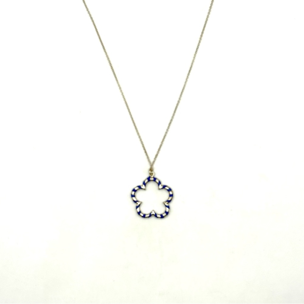Tiffany & Co Paloma Picasso Silver & Blue Enamel Palina Swirl Pendant Necklace - Picture 6 of 10